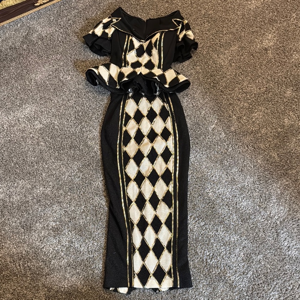 Elegant Black and Gold Women's Dress